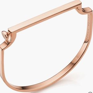 Monica Vinader signature thin bangle rose gold